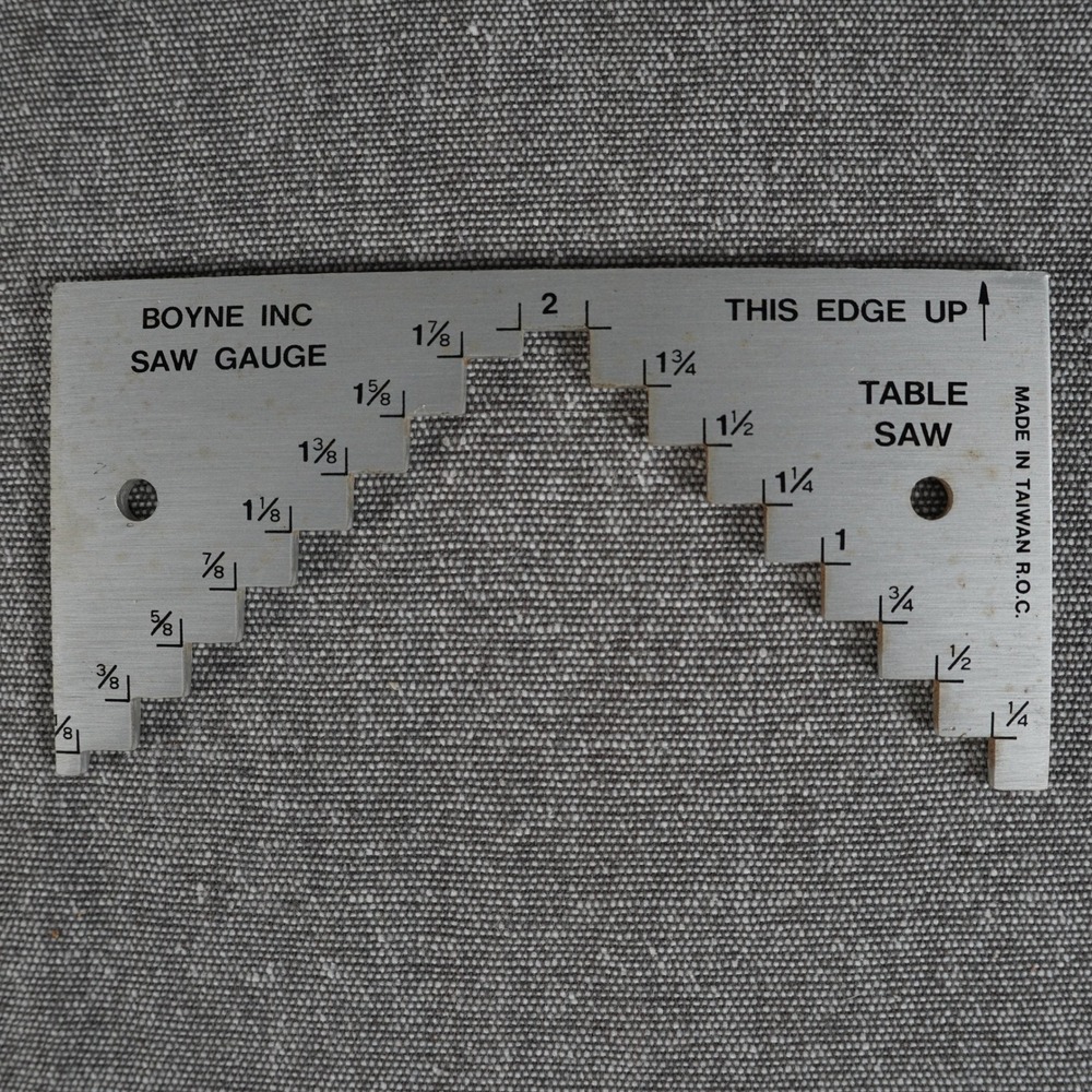 Boyne Inc Aluminum Saw Gauge Table‎ and Radial Saw Depth Setup Tool 1/8 to 2 1/4